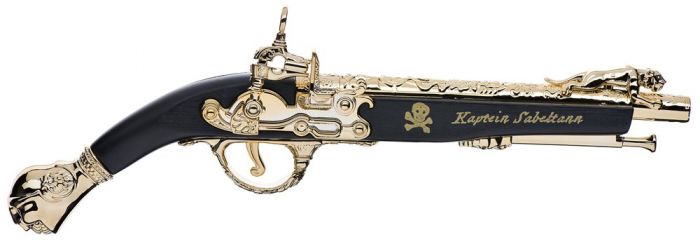 Kapten Sabeltand pistol - originalet med gulddetaljer